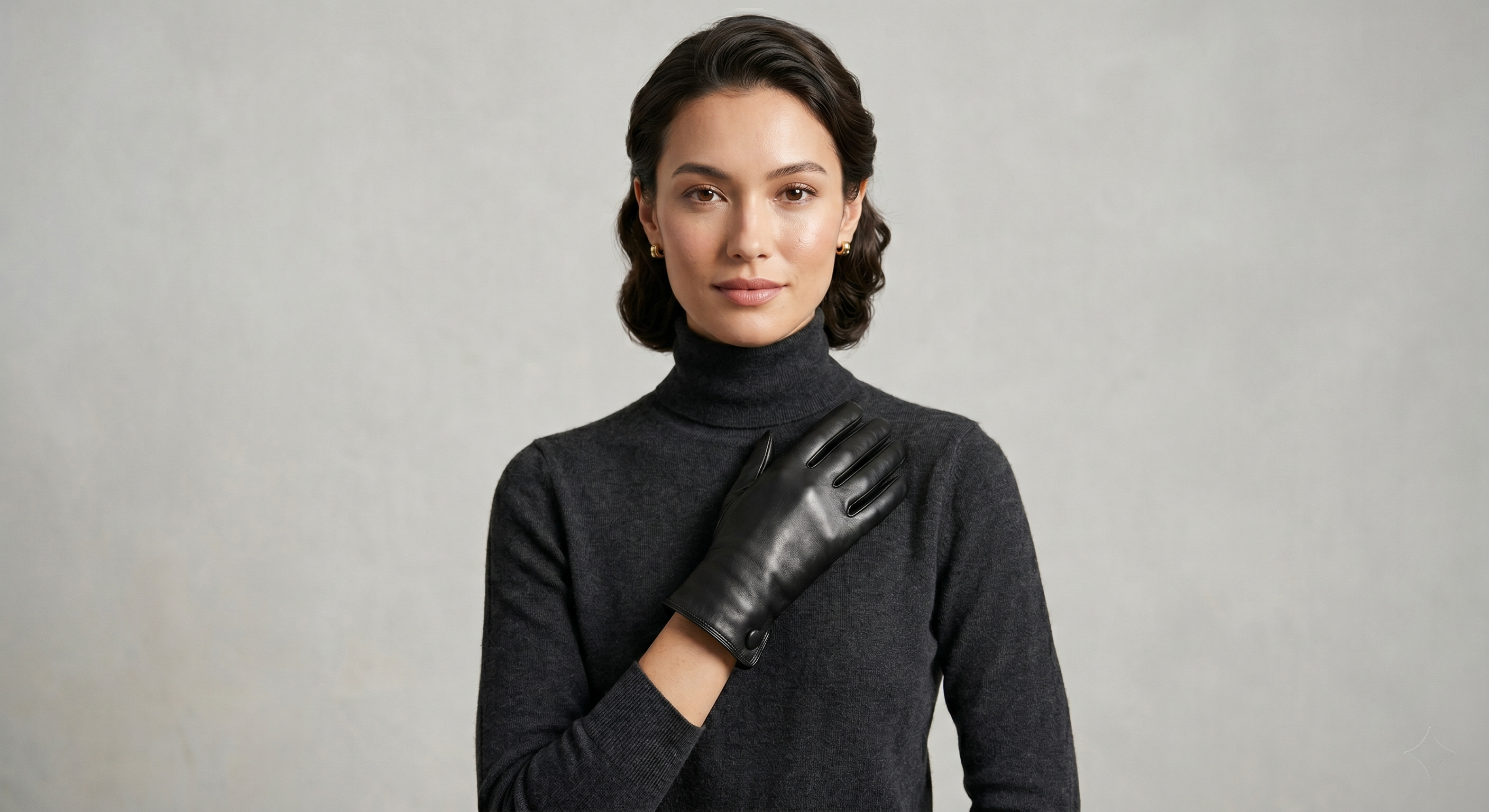 Elegant Black Leather Gloves