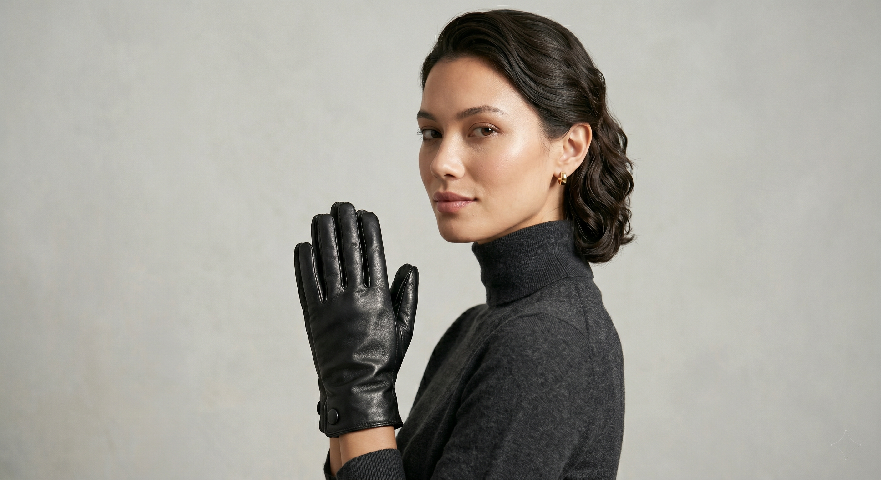 Elegant Black Leather Gloves