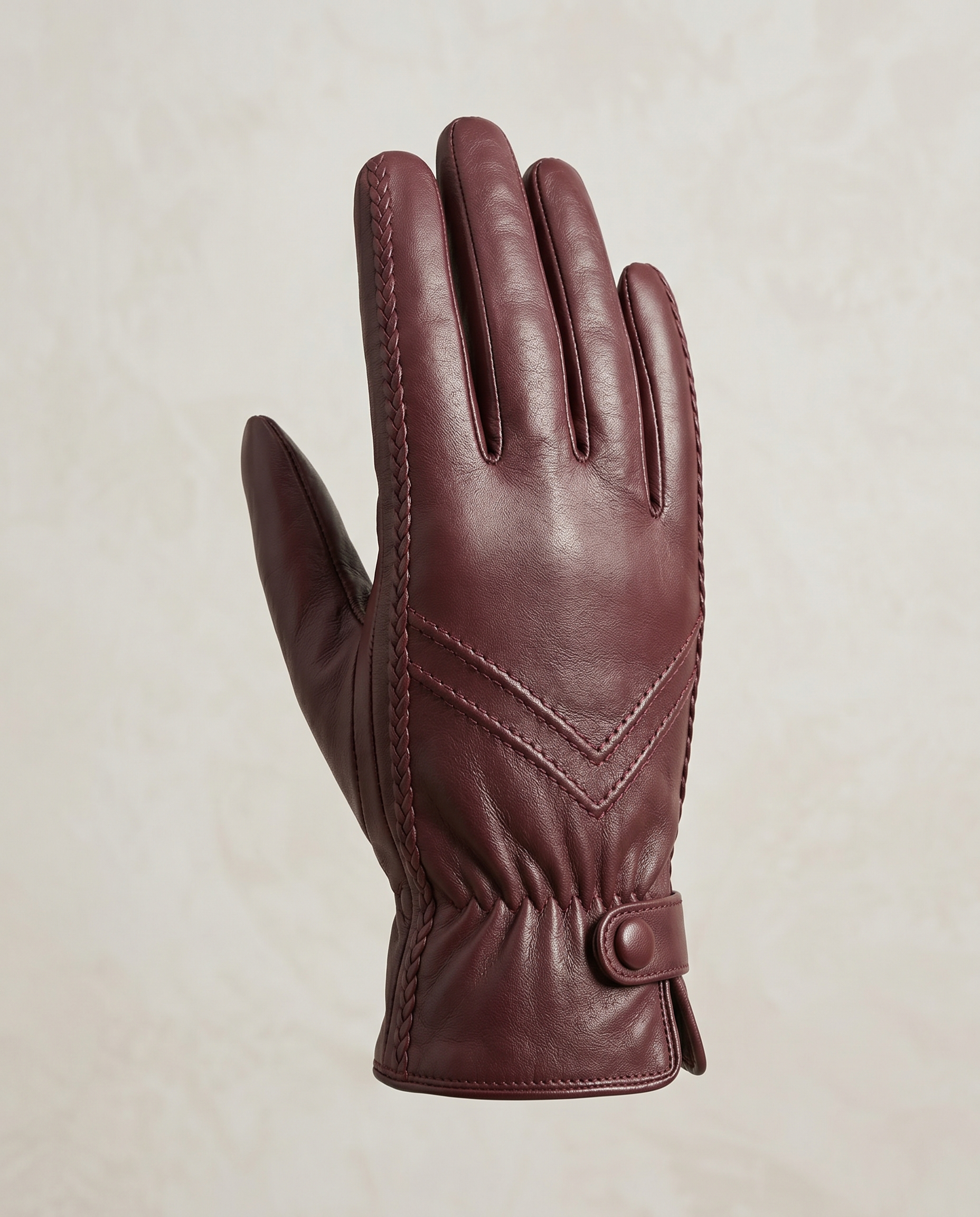 Burgundy Leather Gloves