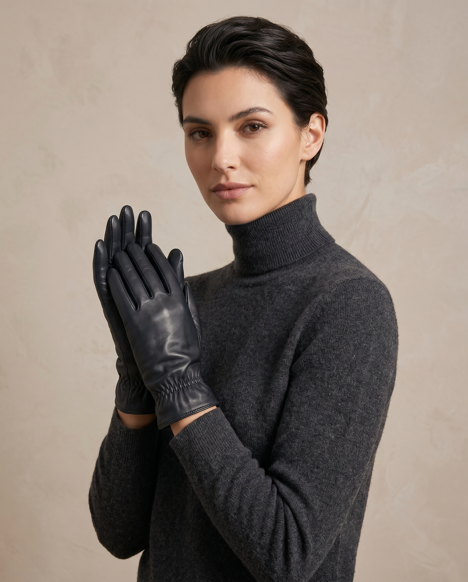 Elegant Black Leather Gloves