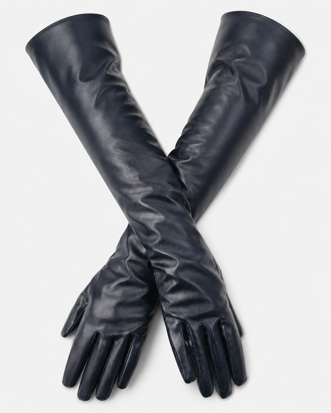 Elegant Long Leather-Look Gloves