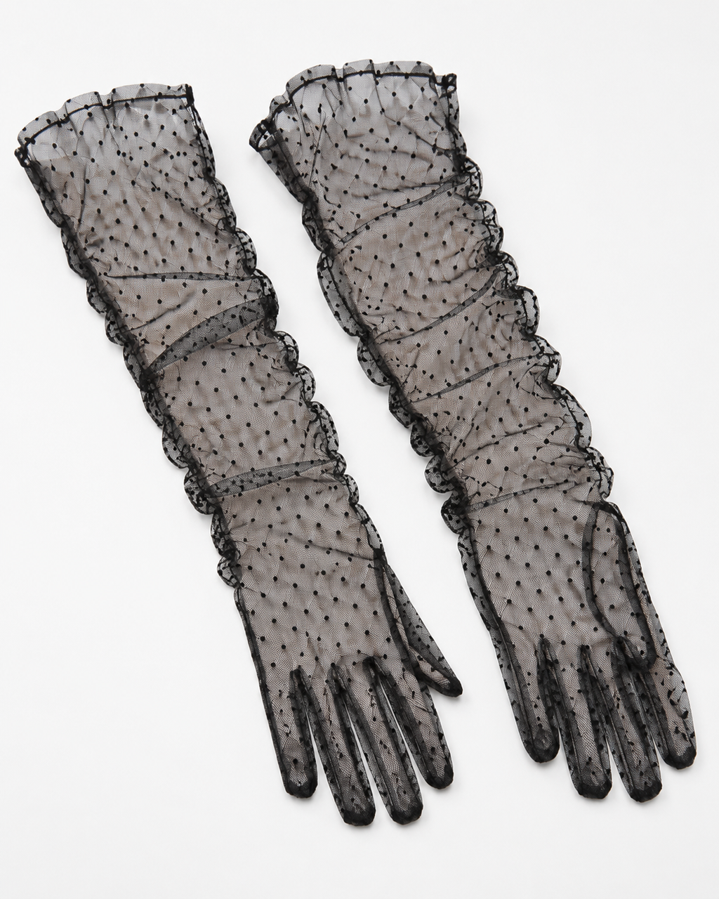 Midnight Dotted Mesh Gloves