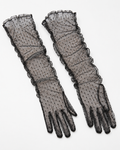 Midnight Dotted Mesh Gloves