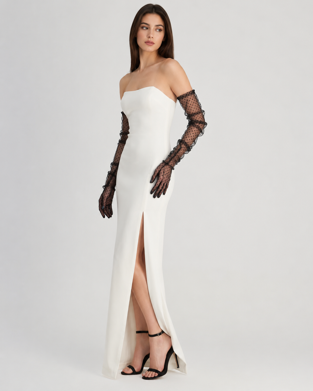 Midnight Dotted Mesh Gloves